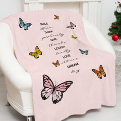 Butterfly Print Microfiber Sofa Blanket for Outdoor Picnic & Home Use