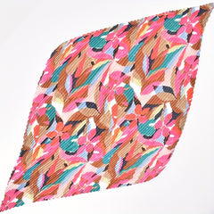 Pleated Tie Dye Bandana Flower Print Square Scarf Woman Shawl