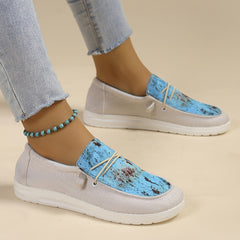 Women's Casual Print Flat Canvas Shoes Comfortable And Lightweight