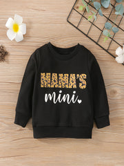 Girls Alphabet Printed Sweatshirt Round Neck Pullover