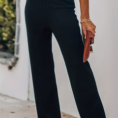 Women's Plus Casual Pants Solid Elastic Stretch Trousers