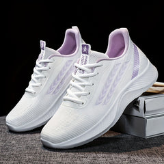 Women's Breathable Knit Sneakers Casual Lace Up Lightweight Sport Shoes