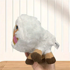 Plush Sheep Toy Stuffed Animal Brown Accents High Fabric Compact Size