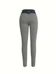 Women's Honeycomb Running Yoga Sports Leggings Fitness Gym Tight Pants