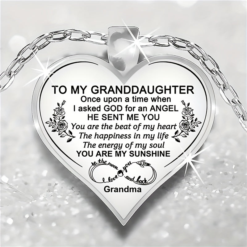 Girls Heart Pendant Necklace Holiday Gift To Granddaughter