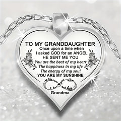 Girls Heart Pendant Necklace Holiday Gift To Granddaughter