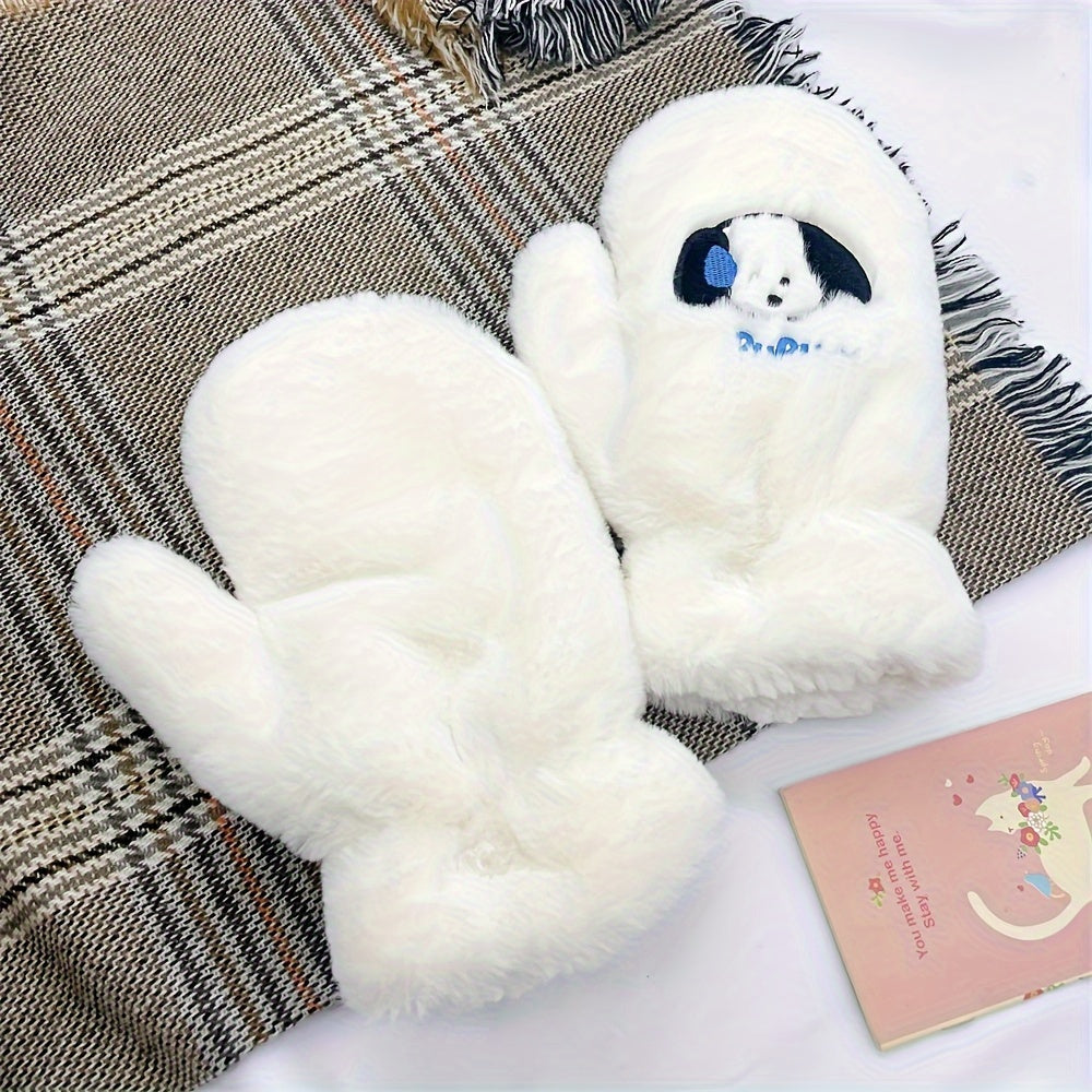 Autumn & Winter Sweaty Puppy Plush Gloves Warm Thick Gloves