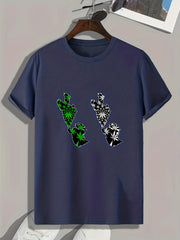 Leaves Print Men's Graphic T shirt for Summer