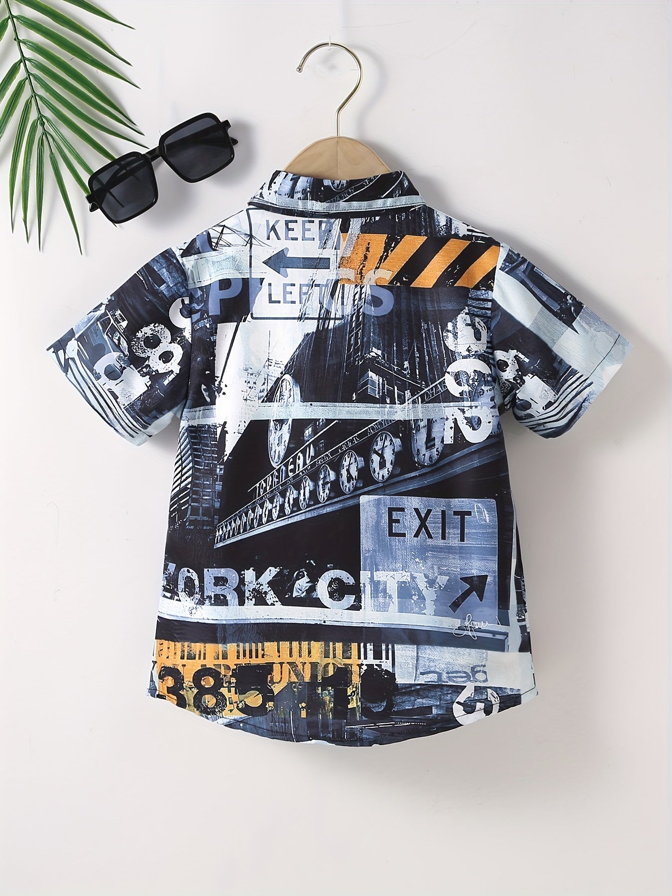 Boys Casual Short Sleeve Lapel Shirt for Summer