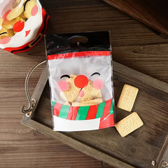 48pcs Christmas Candy Zipper Bags Santa Cookie Packaging