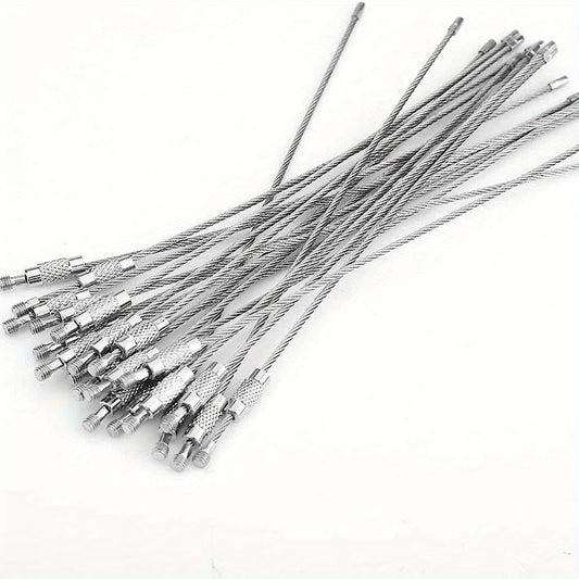 10pcs Stainless Steel Keychain Cable Key Ring Wire Keychain