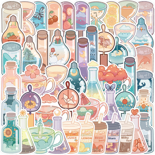 50pcs Cute Star Bottle Stickers - Waterproof & Durable