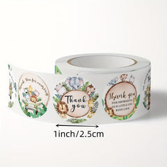 500pcs Children's Cartoon Stickers Holiday Decoration Thank You Adhesive Label
