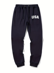 Letter Print Graphic Drawstring Joggers Men's Sweatpants