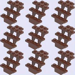 9pcs Building Block Set 4x4x3 House Staircase & Characters Mixed Colors ABS Toys