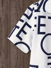 2pcs Boys Graphic Print Shirt&Shorts Set Casual Summer Kids Clothing