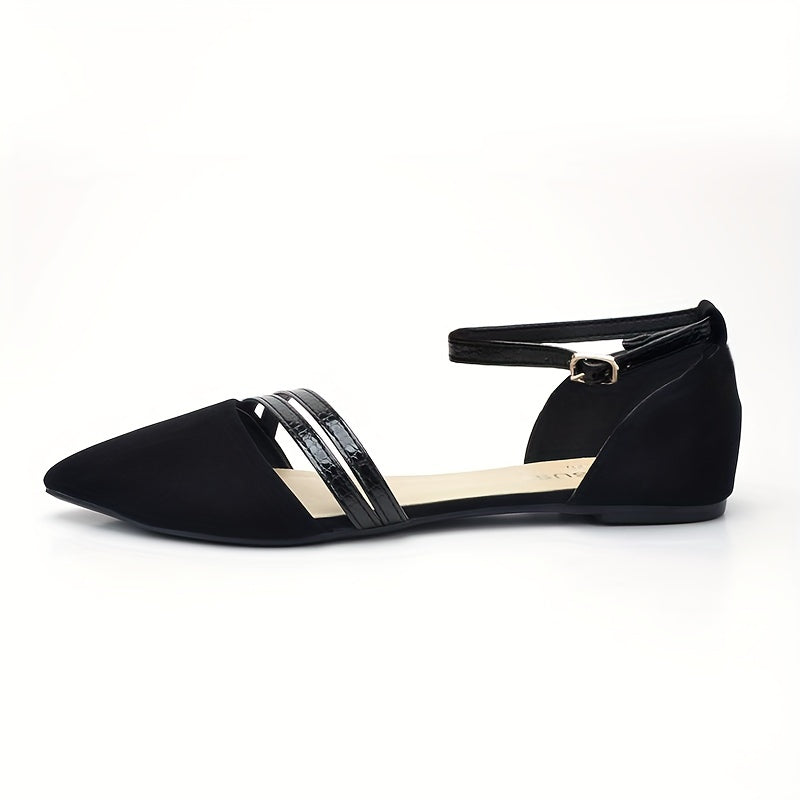 Women's Flat Sandals Lightweight Pointed Toe Buckle Strap Shoes