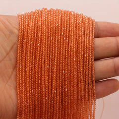 Orange Pointed Crystal Stone Beads - 16-inch Strand