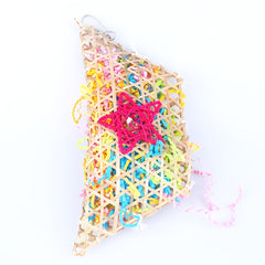 Colorful Parrot Bird Toys Bamboo Woven Paper Hanging Toys