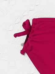 Girl's Drawstring Side Bikini Set Kids Bathing Suit Beach Pool