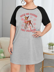 Christmas Nightdress Women's Deer & Snowflake Raglan Tee