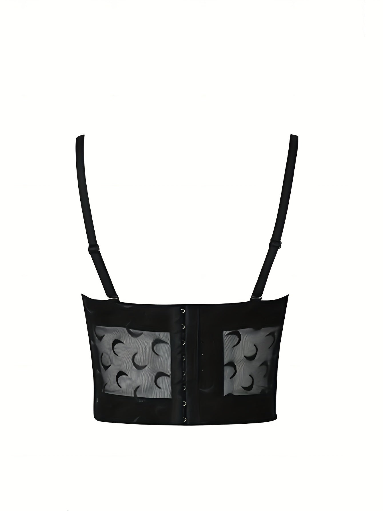 Mesh Cami Corset Bustier Moon Print Push Up Body Shaper