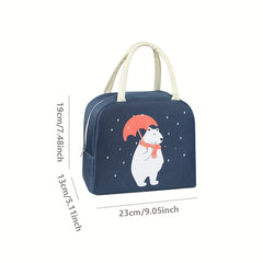 Cartoon Insulated Lunch Bag with Handle for Travel Picnic