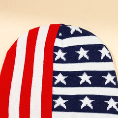 Independence Unisex Beanie Cap Flag Jacquard Hip Hop Knit Hat Patriotic