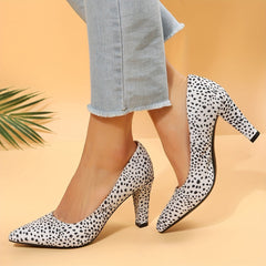 Leopard Print Block Heels Dress Pumps