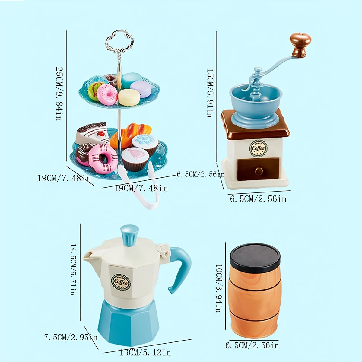 Kids Toy Tea Set & Coffee Machine - Great Gift for Boys and Girls