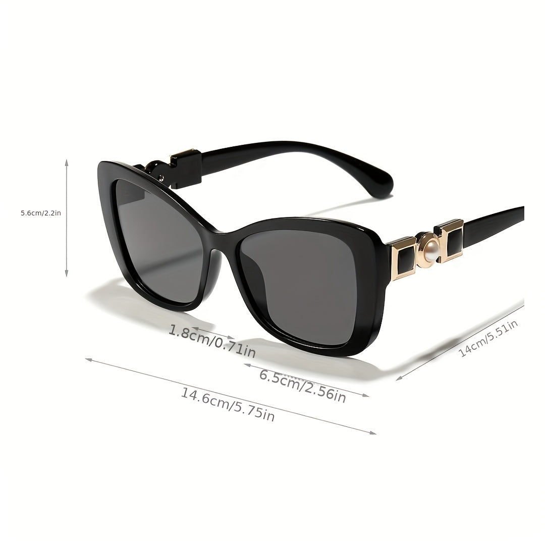 Cat Eye Sunglasses Faux Pearl Temple UV400