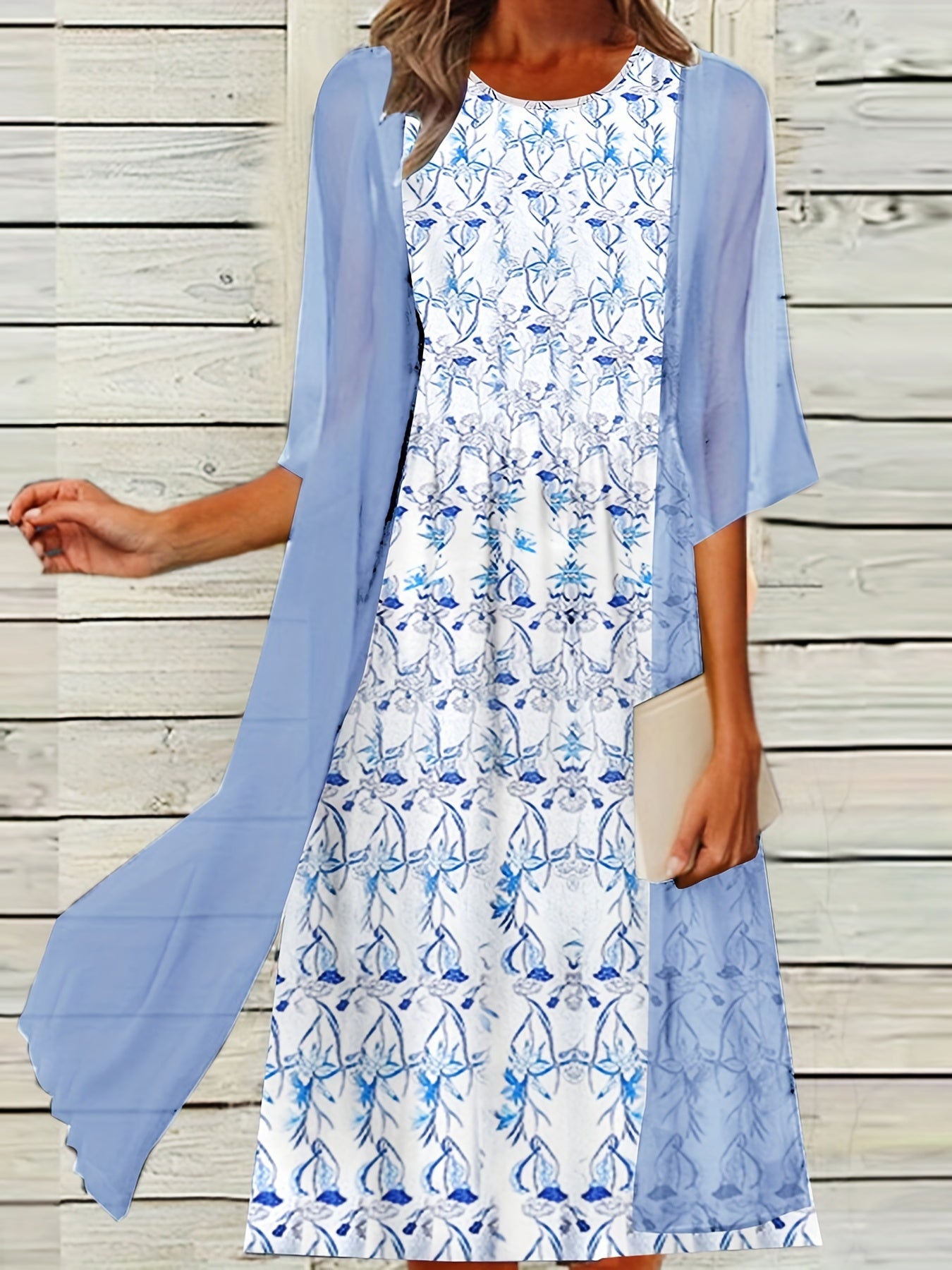 Women's Plus Tank Dress & Cover Up Set