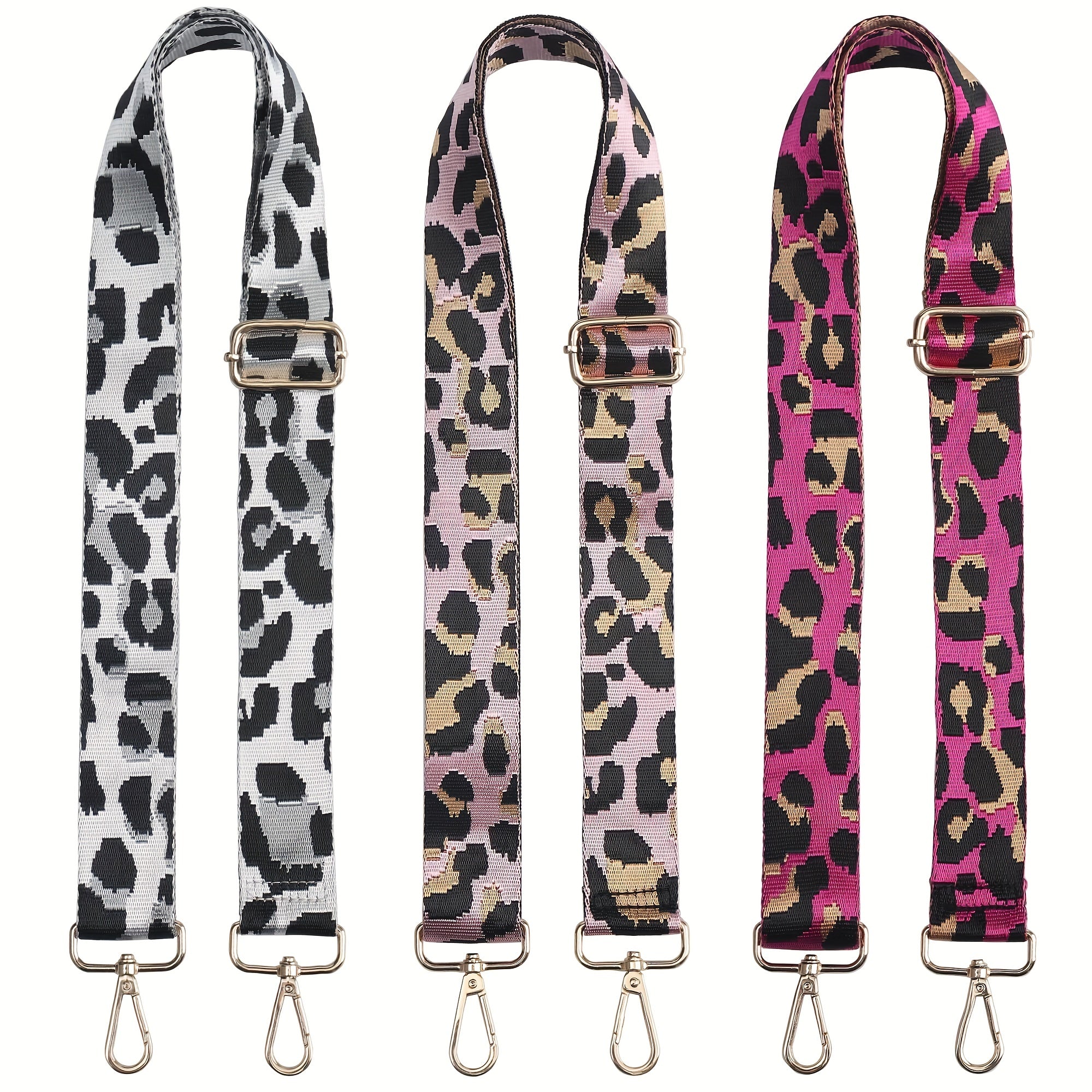 3Pcs Leopard Pattern Shoulder Strap Dacron Replacement Belt
