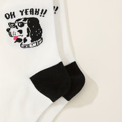 5 Pairs Letter Print Mid Tube Socks Women's Stockings
