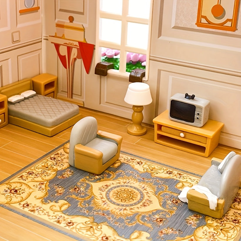 10pcs Furniture Mini Ornaments Home Decor Small Sofa TV Cabinet Bed Table Lamp