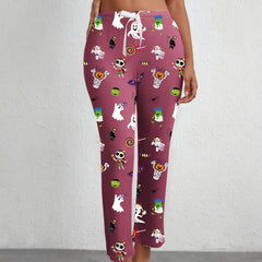 Halloween Print Lounge Pants Comfy & Funny Elastic Waistband Pants