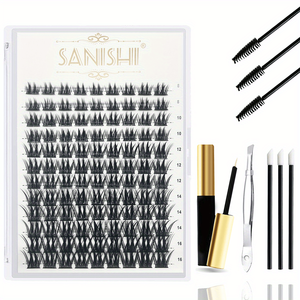 108 Clusters Eyelashes D Curling 8 16mm Soft Comfortable Reusable DIY Kit
