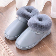 Women's Waterproof Plush Lined Slippers Warm Winter Home Shoes