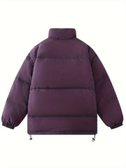 Women's Casual Puffer Jacket Warm Stand Collar Zip Sports Jacket