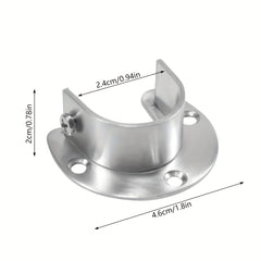 2 Pack Closet Rod Holder Stainless Steel Support with Screws