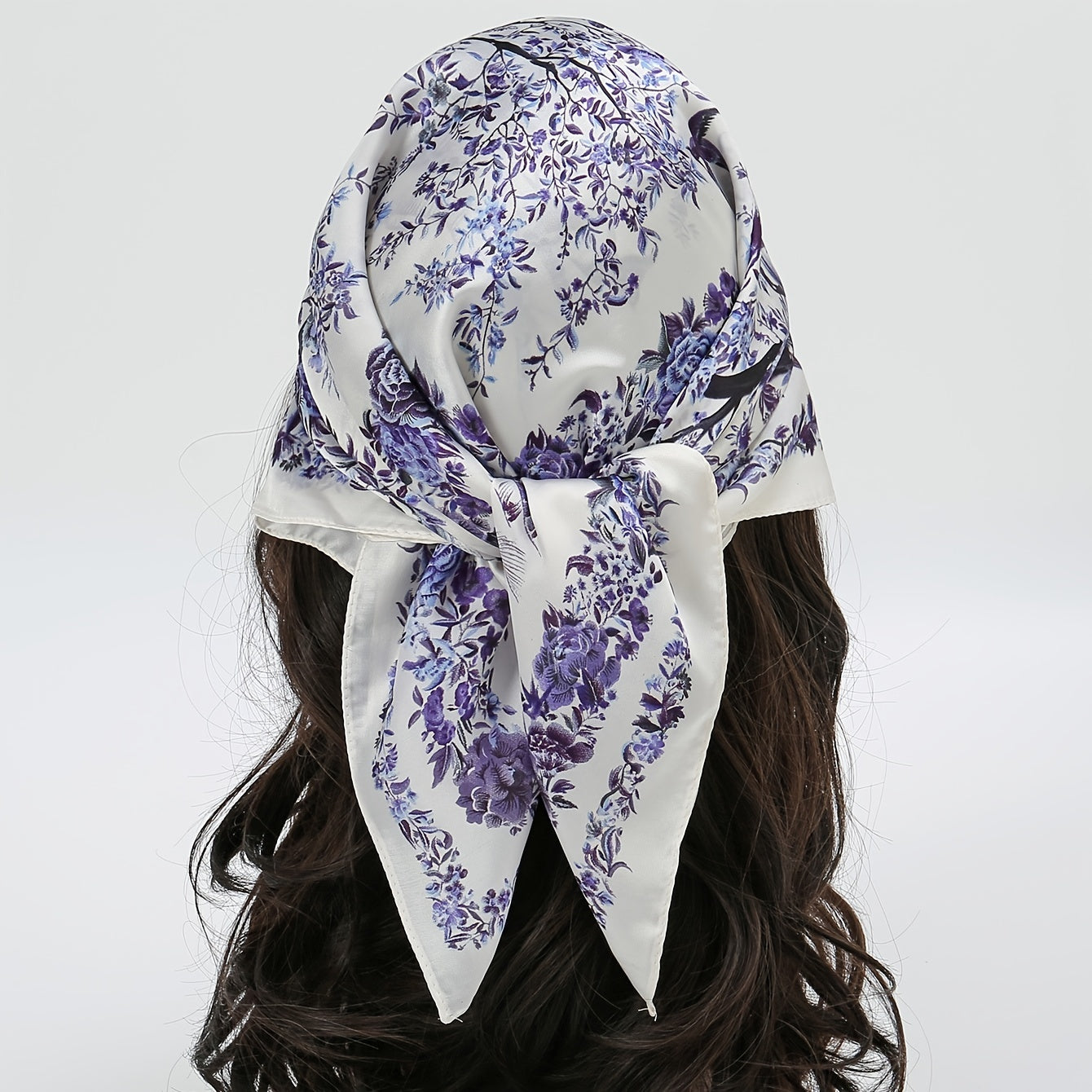 Floral Print Scarf Shawl Neckerchief Head Wrap Hair Accessories
