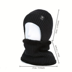 Warm Knitted Beanie Hat & Scarf Set with Ear Protection