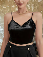 Butterfly Embroidered Crop Cami Top Sleeveless