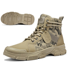 Men's Combat Boots Lace-up Army Shoes Rugged Look