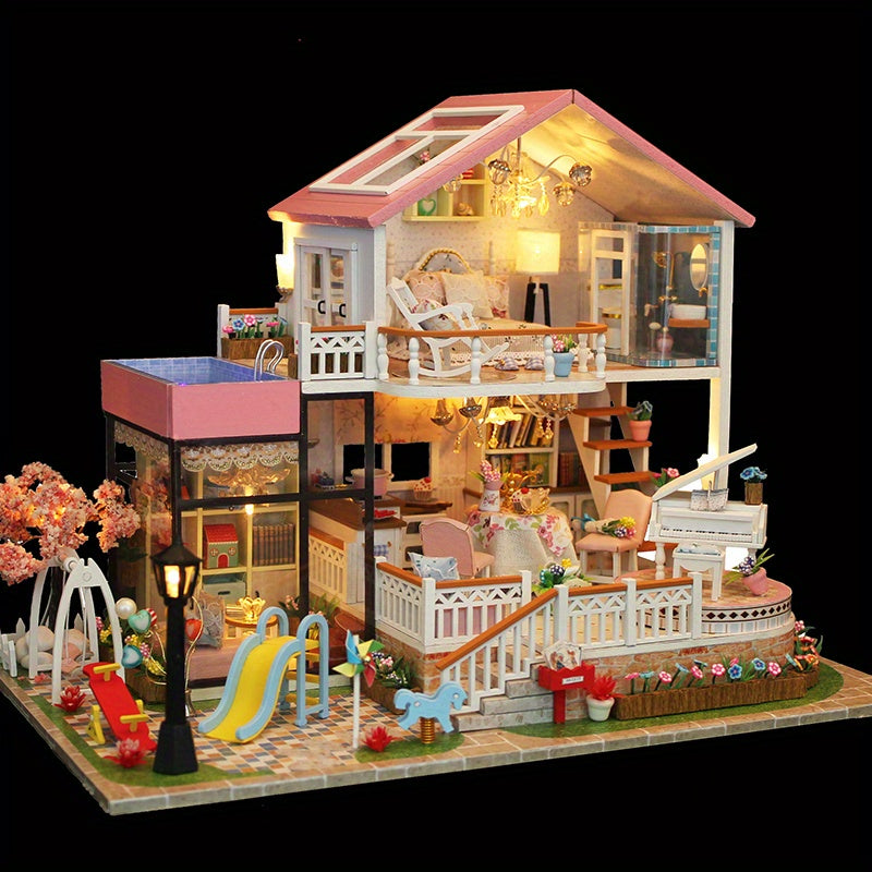 Children's DIY Doll House Garden Small Villa Christmas Gift