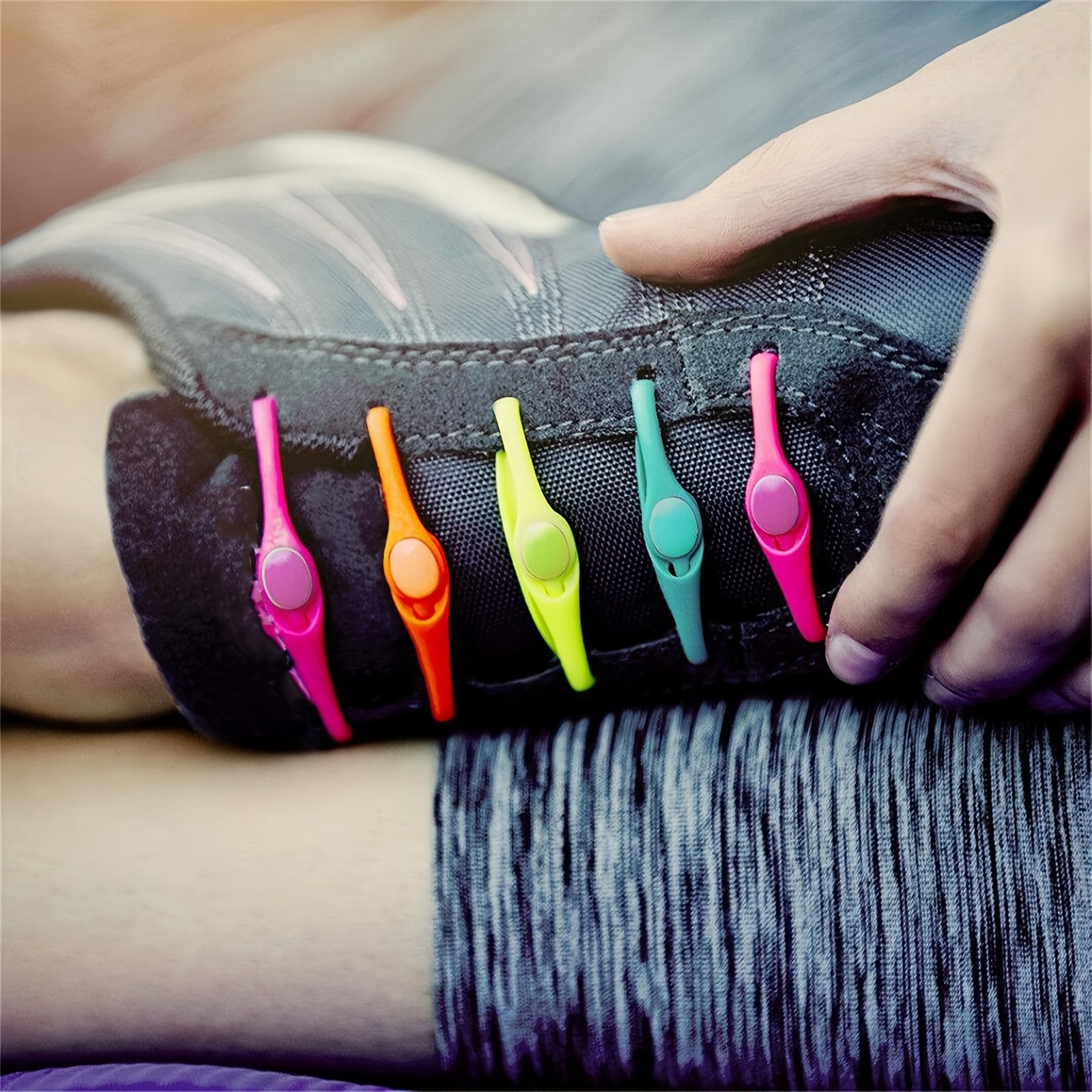 12pcs Waterproof Silicone Shoelaces Colorful Tieless Laces For Adults