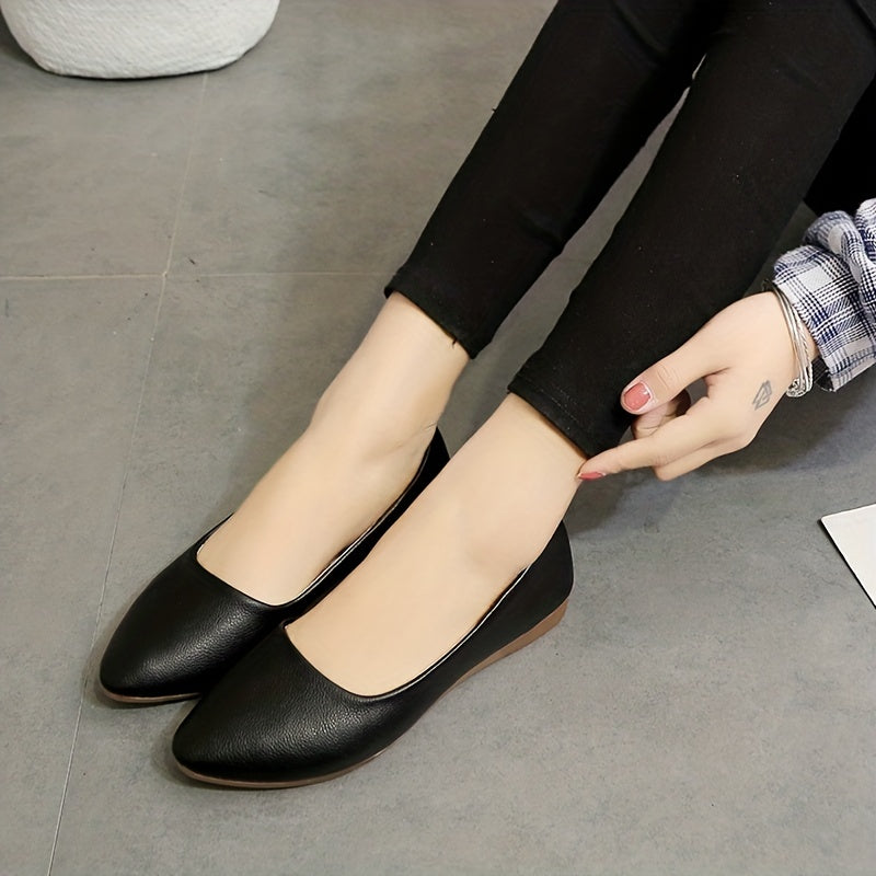 Women's Pointed Toe Flat Shoes Soft Slip-On Casual Walking Flats