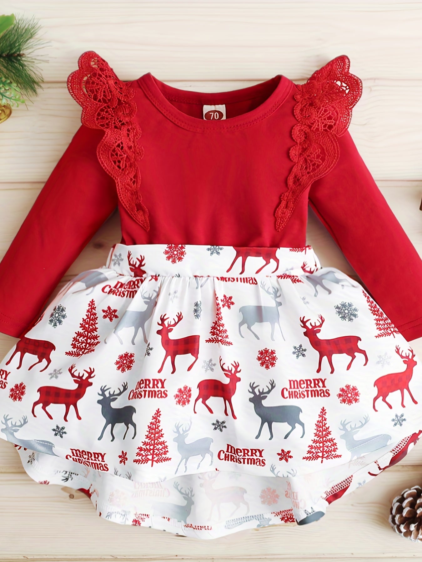 Baby Girl's Floral Romper Dress Ruffle Long Sleeve Puffy Dress