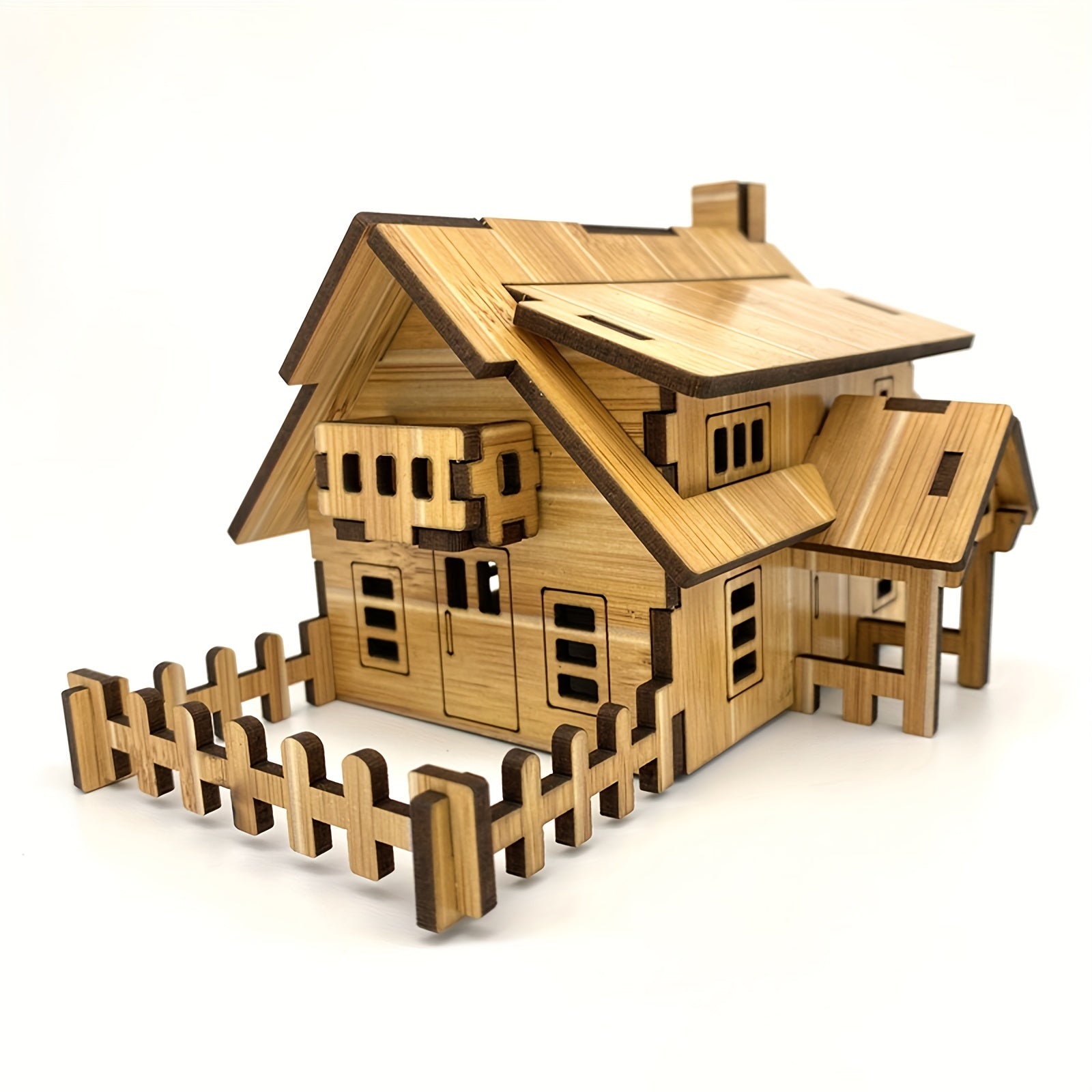Wooden 3D Puzzle Building Models Western Hut DIY Laser Cut Assembly Model Kit