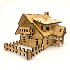 Wooden 3D Puzzle Building Models Western Hut DIY Laser Cut Assembly Model Kit
